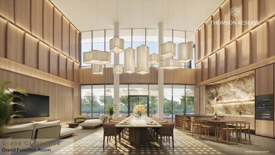 Official developer rendering of Thomson Reserve's Grand Clubhouse grand function room