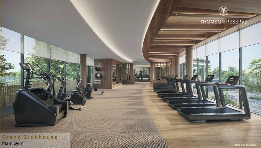 Official developer rendering of Thomson Reserve's Grand Clubhouse main gym