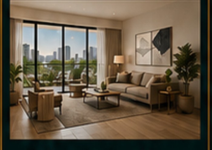 Interior of a three-bedroom home with a living area opening onto a balcony